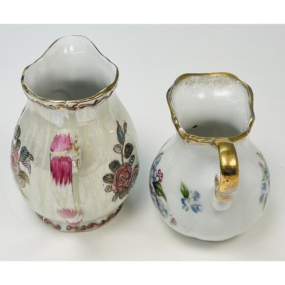 VTG 4pc Lot Ceramic Handpainted Miniature PITCHERS & BOWL Lefton Toyo Watkin - Picture 4 of 12